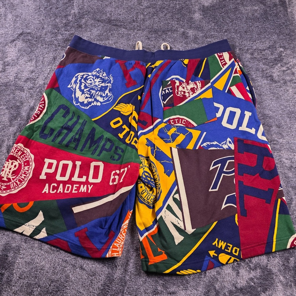 Polo Ralph Lauren Pennant Fleece Shorts Mens 2XLT Collegiate Logo Pep Rally - Picture 3 of 10